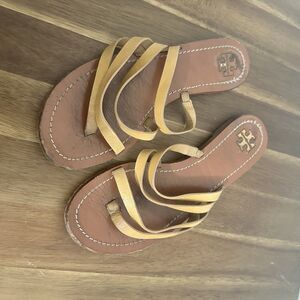 Tory Burch Patos Flat Strappy Sandal Brown Size 7